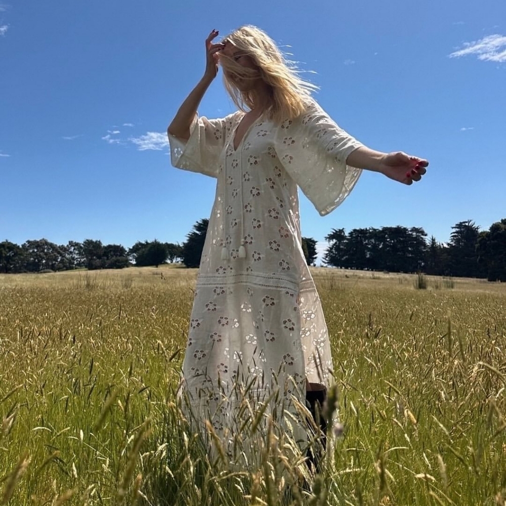 Spell Love Note Broderie Gown Dress Star White - Picture 7 of 16